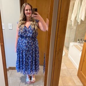 Kate Spade Tangier Floral Chiffon Tiered Dress